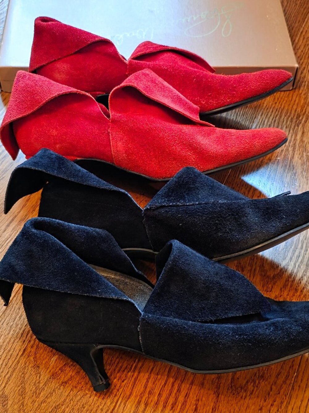 7.5 B Vintage Suede Peter Pan Ankle Boots/Booties